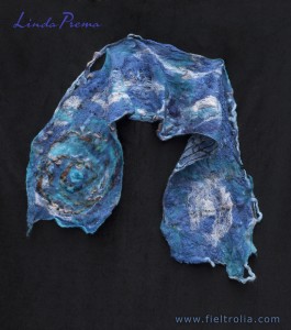 bufanda de lana y fibras